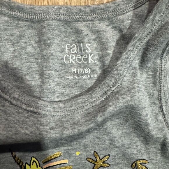 Falls Creek Girls size M (7/8) Unicorn Gray Tank Top - Picture 3 of 3